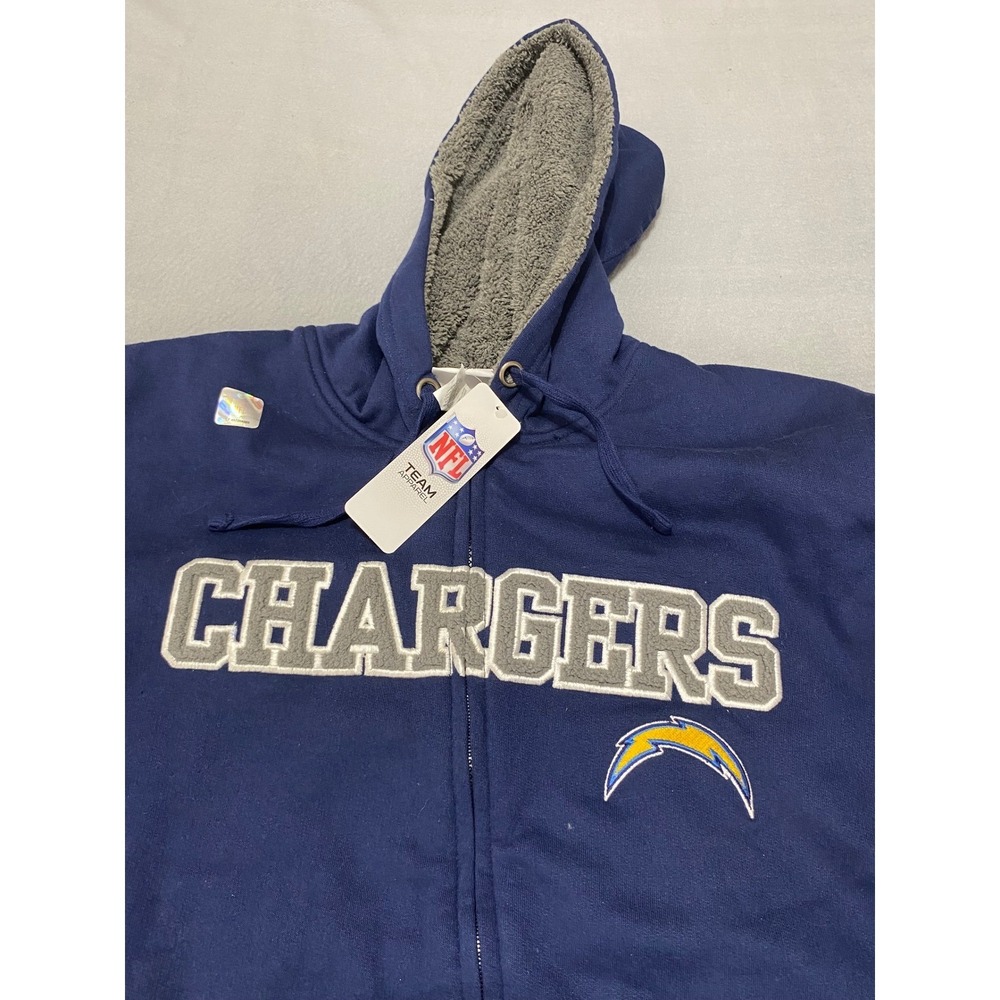 NFL Team Apparel Los Angeles Chargers Sherpa Lined Full Zip Hoodie Men's XL - Picture 4 of 7